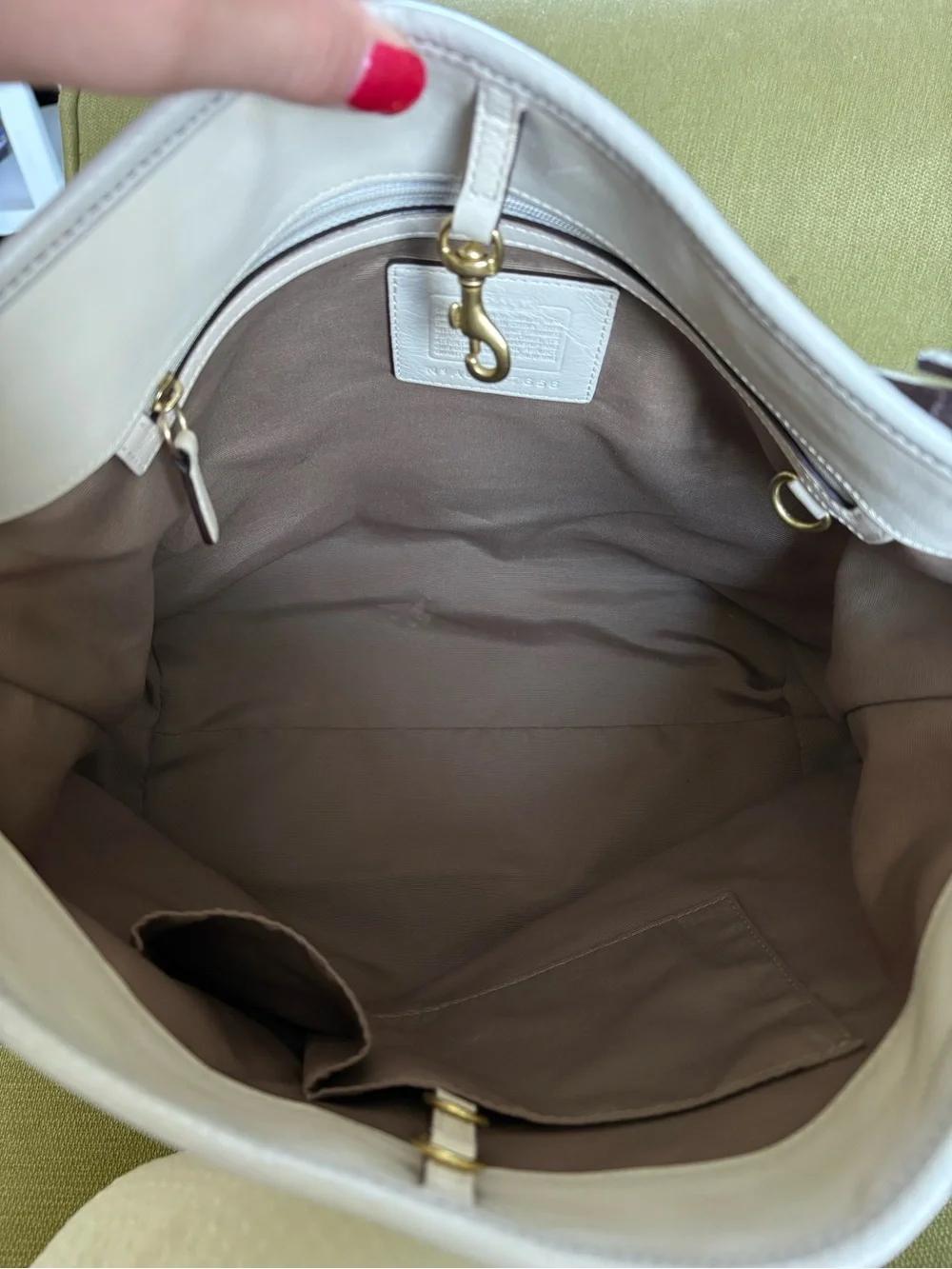 Coach Cream Signature Jacquard Shoulder Bag